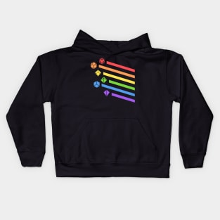 Rainbow Polyhedral Dice Set Kids Hoodie